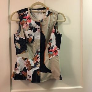 Super interesting pattern zippered “vest”/shirt.